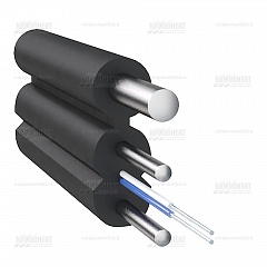 Оптический дроп кабель для подвеса, 2 волокна G657, 0.9кН, проволока 0.45 и 1.0мм, CO-FTTHS2-3