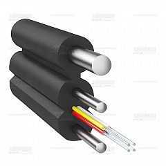 Оптический дроп кабель для подвеса, 4 волокна G657, 0.9кН, проволока 0.45 и 1.0мм, CO-FTTHS4-3