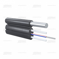 Оптический дроп кабель для подвеса, 4 волокна G652, 1.2кН, диэлектрический FRP и проволока 1.2мм, CO-FTTHTS4-2
