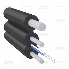 Оптический дроп кабель для подвеса, 2 волокна G657, 0.4кН, диэлектрический FRP 0.45 и 1.0мм, CO-FTTHS2-4