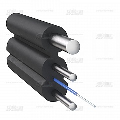 Оптический дроп кабель для подвеса, 1 волокно G657, 0.9кН, проволока 0.45 и 1.0мм, CO-FTTHS1-3